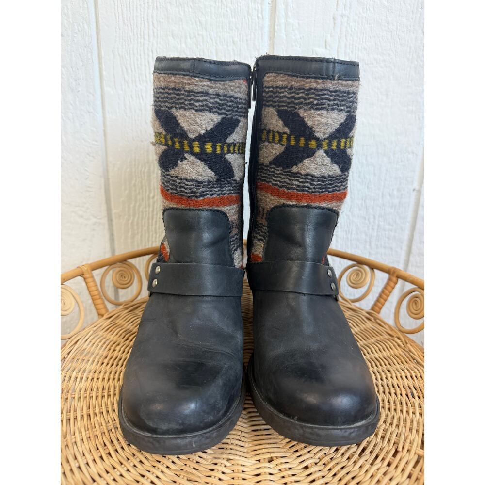 Born Panera Leather Wool Western Boho Aztec Boots, 8.5 - Picture 2 of 8